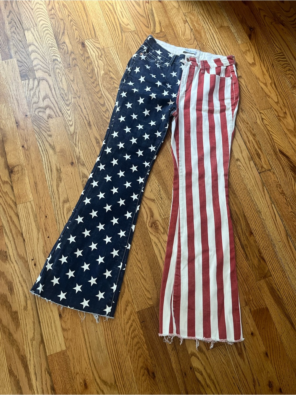 Judy Blue High Waist American Flag Print Flare Stretchy Jeans Size 31 b2